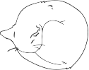ねこの線画イラスト